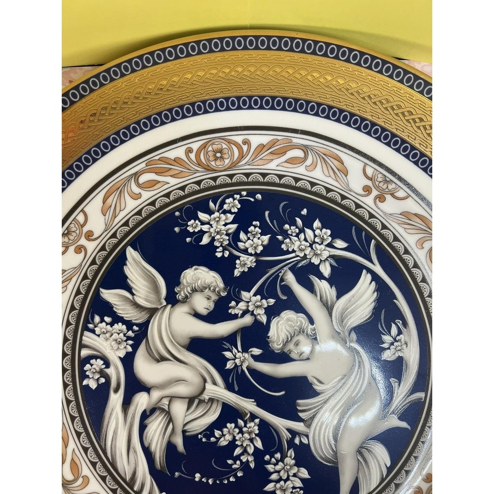 Fine Italian Design China plate, angels gold and blue design, so elegant plate! - Picture 9 of 13